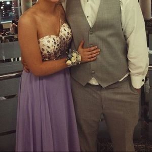 ONE SHOULDER BLUSH PROM DRESS